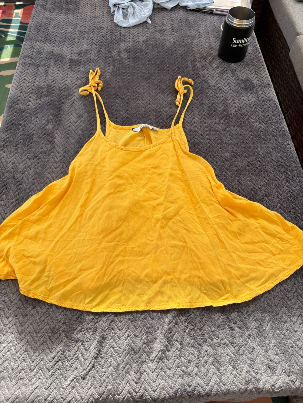 Sunny Yellow Tie-Shoulder Swing Camisole
